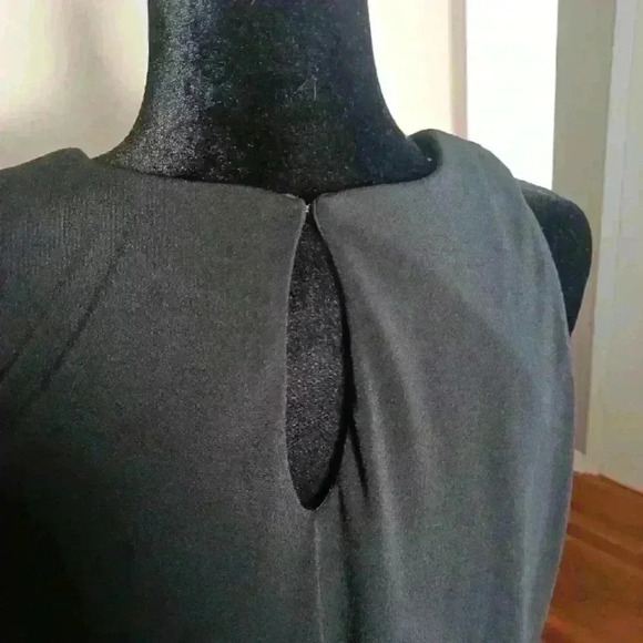 Anne Taylor Womens Black Draped Collar Shift Dress M - Picture 5 of 12